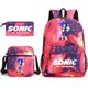 thumbnail image 3 of 3 piezas de Sonic The Hedgehog, bolso escolar para mujer, bolso de hombro de moda, mochila informal de gran capacidad para exteriores con estuche para lápices, suministros, 3 of 5