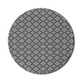 thumbnail image 1 of Abstract Mouse Pad for Computers, Nested Geometric Shapes with Stripes, Round Non-Slip Thick Rubber Modern Gaming Mousepad, 8" Round, Indigo Salmon, by Ambesonne, 1 of 2