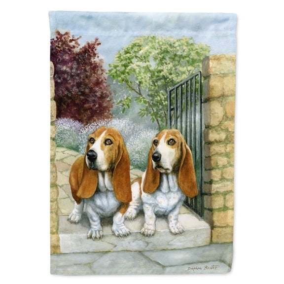 Basset Hounds in the Gate Garden Flag