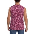 thumbnail image 4 of Lsque Flowers With Green Leaves Print Men's Cotton Blend Sleeveless Muscle Shirts (S-3XL)- Moisture Wicking, Odor Protection, UPF 30+,XX-Large, 4 of 8