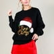 thumbnail image 2 of Suéteres navideños para mujer Combhasaki con patrón de gorro de Papá Noel con lentejuelas brillantes, manga larga, cuello redondo, corte holgado, prendas de punto, 2 of 5