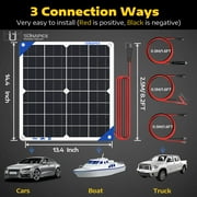 SUNAPEX Solar Battery Charger Maintainer 12 Volt Waterproof Solar Panel Charger 20W Solar Trickle Charger for Car Truck Boat RV Motorcycle Marine Tractor Battery