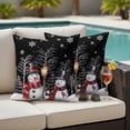thumbnail image 5 of Black Christmas Outdoor Pillow Covers 16"x16" Set of 2,Waterproof Throw Pillow Covers for Patio Furniture,Winter Snowman Xmas Tree Snowflake Decorative Cushion Pillowcases for Garden Porch Couch Sofa, 5 of 9