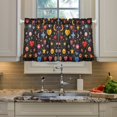 thumbnail image 2 of Yayeee Kitchen Curtains Tier Pair Light Filtering 27"x36" Rod Pocket Short Cafe Window Panel, Moon Pattern, 2 of 7