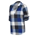 thumbnail image 4 of Women Long Sleeve Blouse V Neck Shirt Lady Plaid Shirt Autumn Checked Baggy T Shirt Tops Blouse Size S-3XL, 4 of 6