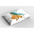 thumbnail image 2 of Ambesonne Anime Pillow Sham 2 Pack, Pixie Girl Elf Green Hair, 30"x20", Sea Green Ginger, 2 of 3