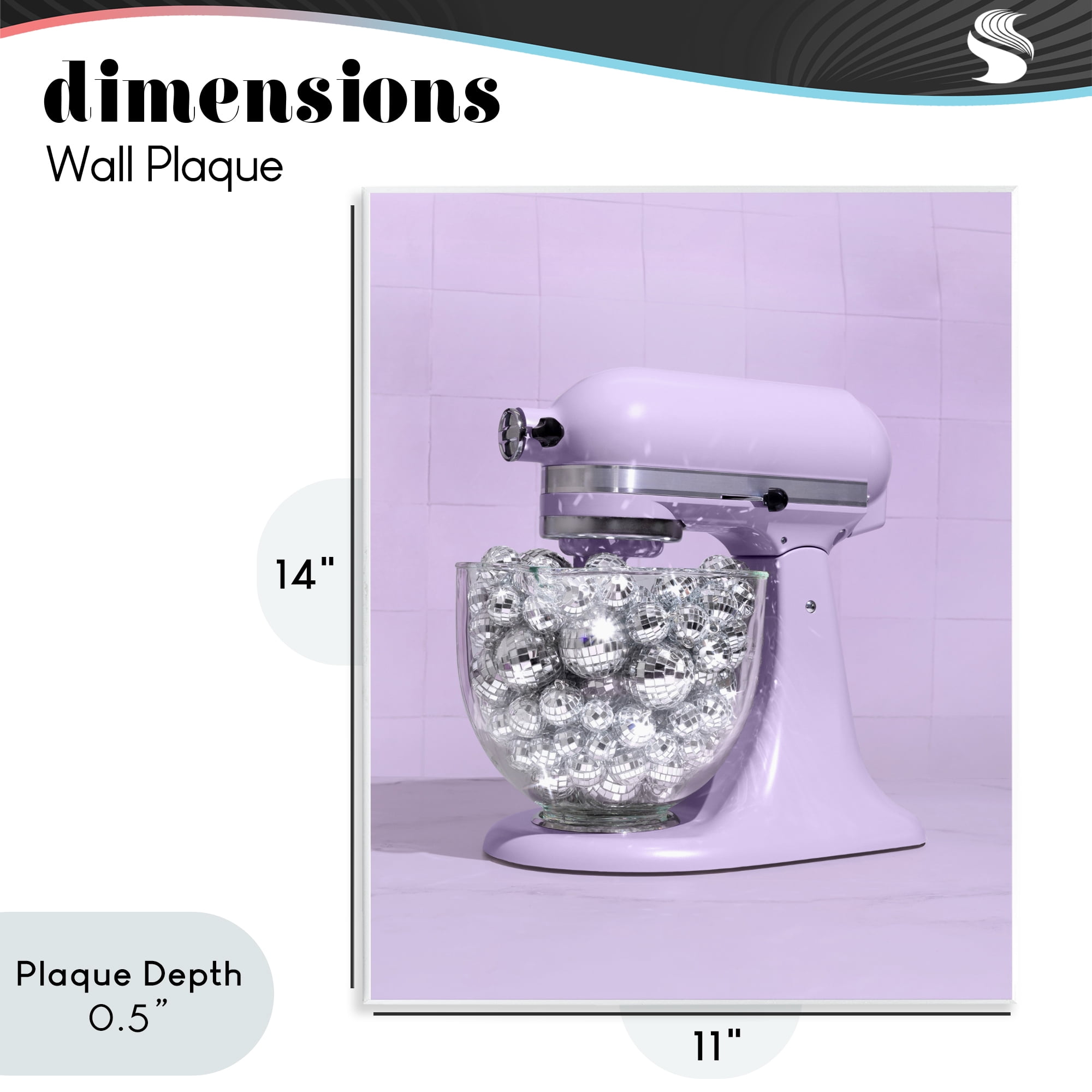 Stupell Industries Disco Kitchen Mixer over Purple Wall Plaque Art, design by LISH Creative