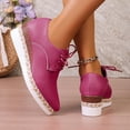 thumbnail image 4 of Miqool Women's Platform Wedge Heel Summer Casual Chic Pointed Toe Lace Up Thick Sole Rope Sole Dress Shoes, 4 of 9