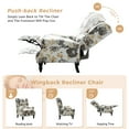thumbnail image 5 of Vintage Floral Wingback Manual Push Back Recliner Chair for Living Room Home Theater GREENGUARD Certified Flower, 5 of 8