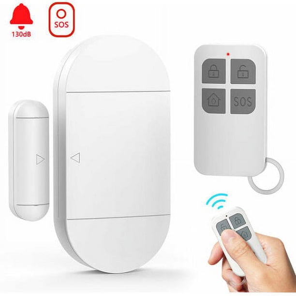 Alarma de Puertas y Ventanas, Detectores Inalámbricos de Puertas y Ventanas con Control Remoto y Baterías, Sensor Magnético Antirrobo Antiintrusión para Sistema de Seguridad Hogar e Infantil