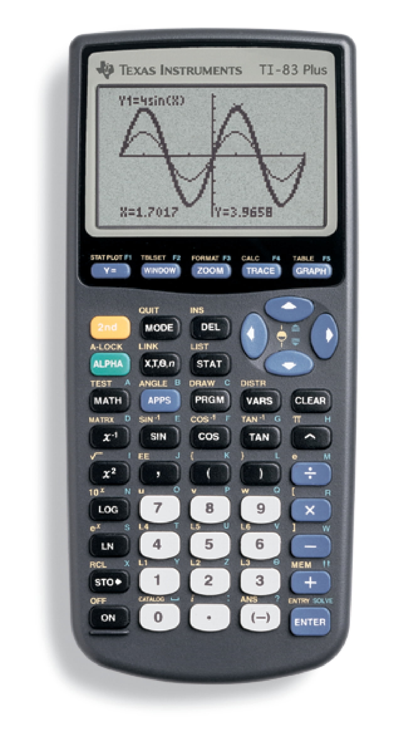 Pre-Owned Texas Instruments TI-83 Plus Graphing Calculator Education Level High School Math and Science