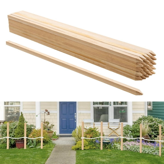 VEVOR Wooden Garden Stakes, 25 Pcs 36x0.75x0.75 in Survey Grading Stakes, Garden Ground Stake with Sharp Point, Fir Wood Plant Support Stake, Sign Posts for Silt Fence Backyard Boundaries Baselines
