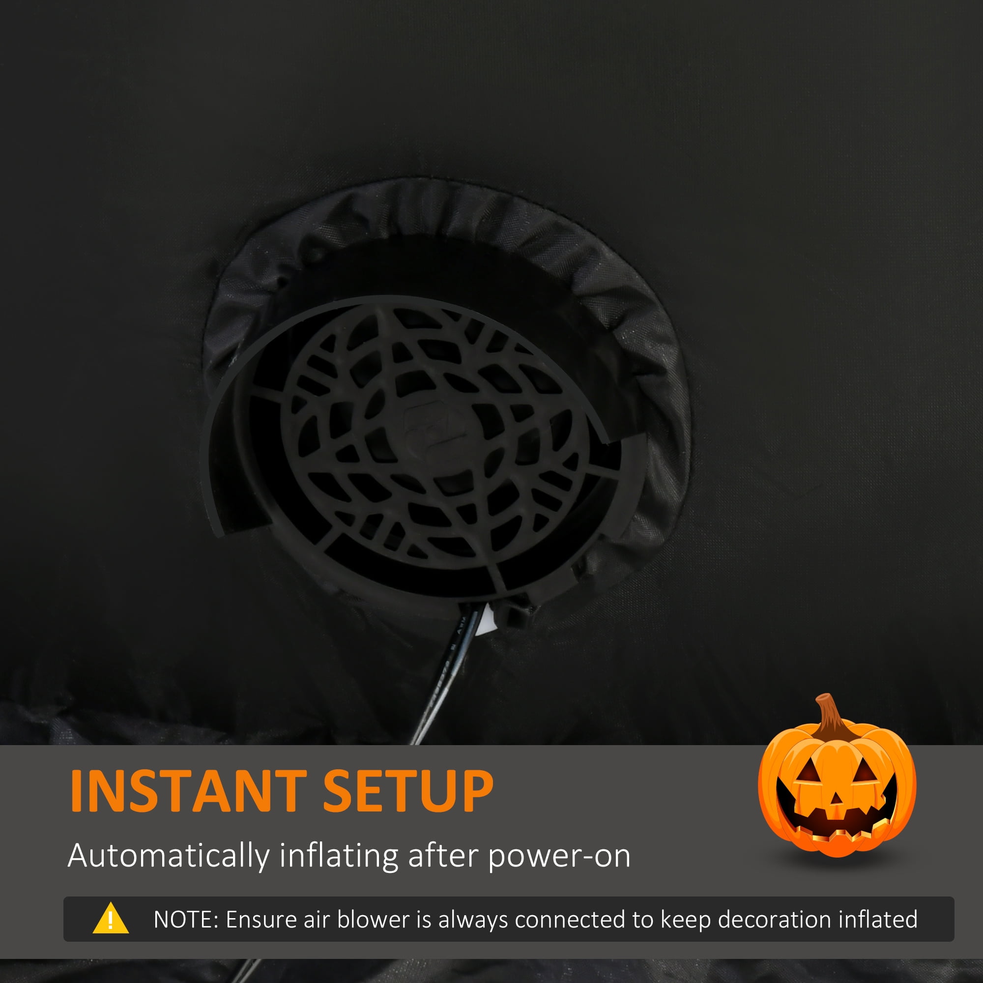 Alvantor Inflatable Halloween Decorations 9" Blow Up Ghost LED Display with Pumpkin Head for Party, Holiday Waterproof