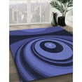 thumbnail image 2 of Ahgly Company Indoor Round Patterned Midnight Blue Area Rugs, 6' Round, 2 of 6