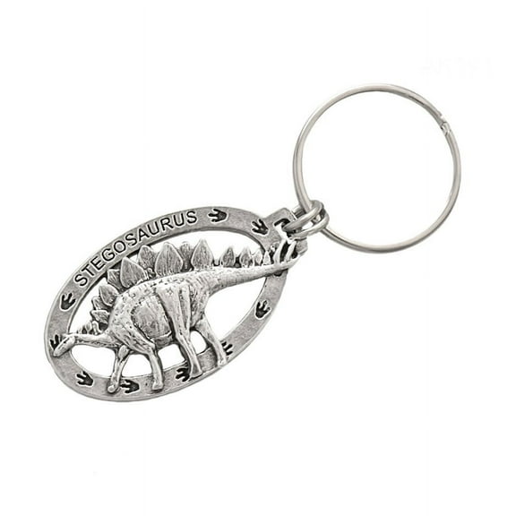 Stegosaurus Keychain, Dinosaurs, Prehistoric, Jurassic, Fossils, Bones, Key Fob, Key Ring, Keys, Zipper Pull, Luggage Tag, Backpack, Pewter, Over 300 Keychains Designs, Handmade in the USA A191KC