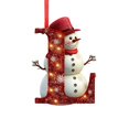 thumbnail image 2 of Qjidjing Snowman Alphabet Letter Ornaments for Christmas Tree, 3.15 inch, Red Xmas Hanging Decor, 2D Acrylic Pendants for Home Party , Letter L, 2 of 6