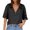 Black, variant on Womens Athletic Tops Women's Casual Zip Neck T Shirt Loose Fit Mesh Half Sleeve Pullover Top for Everyday Comfort and Stylish Wear Blue XXL