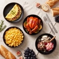 thumbnail image 5 of Onader Pasta Bowls Set of 4, 35oz Stoneware Large Pasta Bowls, Wide & Shallow Pasta Plates for Salad Soup Dessert, Microwave and Dishwasher Safe - Matte Black, 5 of 9