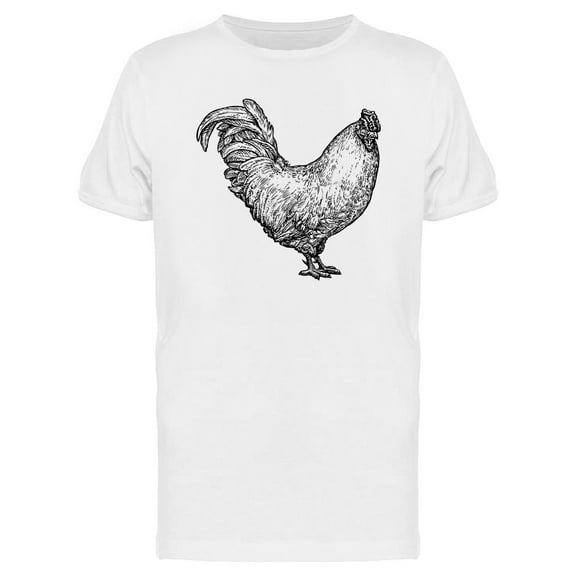 Hand Drawn Cockerel T-Shirt Men -Image by Shutterstock, Male Medium