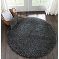 thumbnail image 6 of Nourison Malibu Shag Solid Shag Dark Grey 4' x ROUND Area Rug, (4' Round), 6 of 8