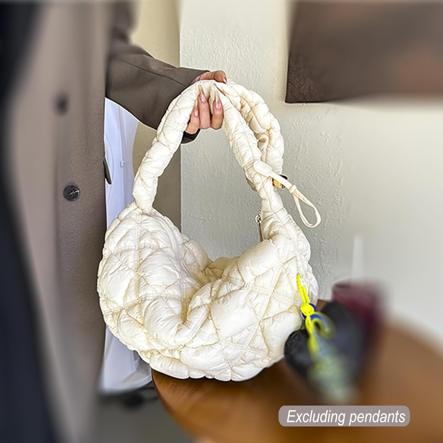 Quilted Shoulder Bag Puffer Handbag Crossbody Purse Padded Cloud Hobo Bag with Adjustable Strap