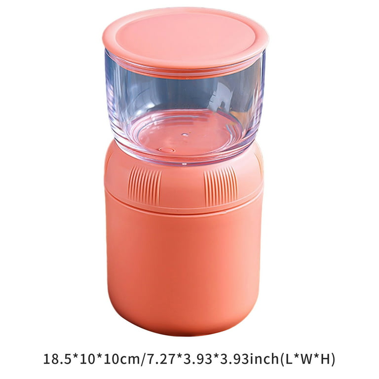 Vacuum Insulated Thermos Hot Lunch Containers with Ceramic-Coated Stainless Steel and Folding Spoon, Leakproof, Pink, Size: 18.5