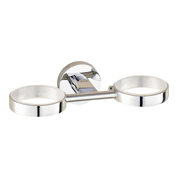 Soporte doble para cepillos de dientes, soporte para vaso de vidrio, organizador de baño montado en la pared, portavasos para enjuague bucal, para