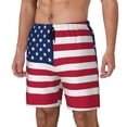thumbnail image 5 of Mens Swim Trunks America Flag Quick Dry Board Shorts with Compression Liner, 5 of 6