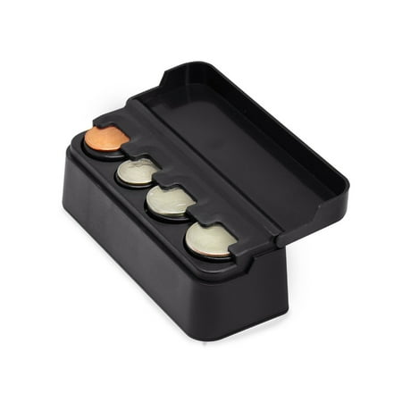 RED SHIELD Premium Black Coin Holder, Organizer with Removable Lid for Cars, Homes, and Offices. Easily Organize and Store Loose Change in One Small Container. Durable