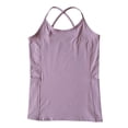 thumbnail image 6 of HAYIMI Women Seamless Workout Tank Tops Spaghetti Strap With Built In Bra And Side Pockets For Yoga Running Fitness Dance Summer Round Neck Solid Color Sleeveless Breathable Camisole, 6 of 9