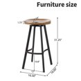 thumbnail image 4 of Contemporary Design Backless Wooden Saddle Bar Stool, 2PCS Simple Retro Wrought Iron Solid Wood Bar Stool For Kitchen Counter, 4 of 5