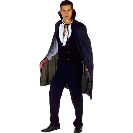 Morris Costumes Cape Black 38 Inch long capes with standup collar and tie front Costume, Style UR29464