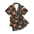 thumbnail image 4 of VBTAPA Women's Christmas Pajamas Sets Cute Xmas Print Button Down Shirts and Shorts 2 Piece Loungewear Set Novelty Holiday Sleepwear Short Sleeve Lounge Pjs Sets Black XXL, 4 of 6