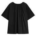 thumbnail image 6 of Horkkom Plus Size Tops for Women Summer Crew Neck Short Sleeve Shirts Casual Loose Solid Color Blouses L, 6 of 6