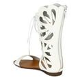thumbnail image 3 of Bumper Lory-109 New Women PU Perforated Ankle Wrap Thong Gladiator Flat Sandal, 3 of 5
