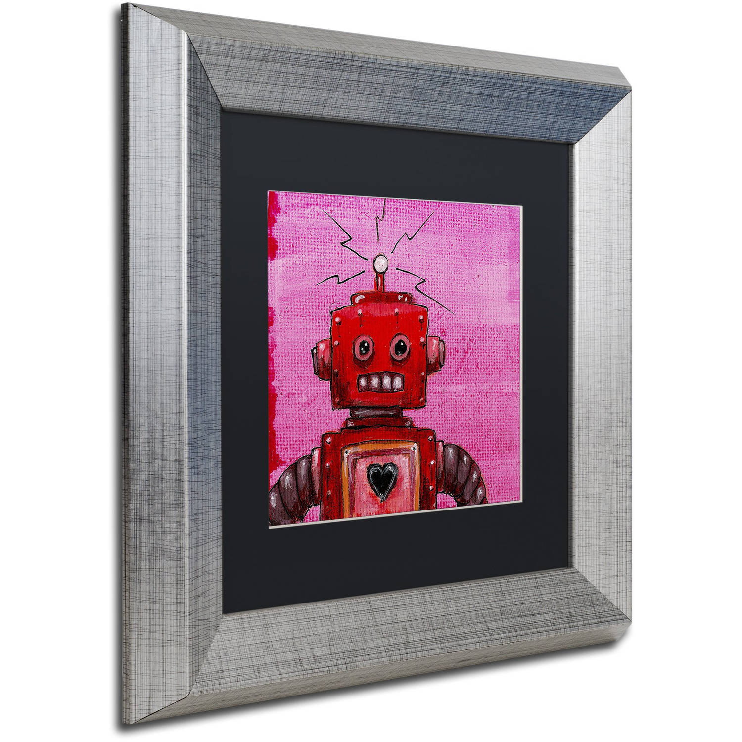 Trademark Fine Art 'Orangebot' Canvas Art by Craig Snodgrass, Black Matte, Silver Frame