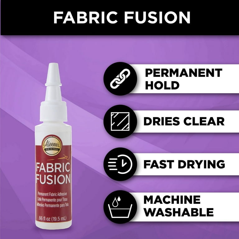 Aleene's Fabric Fusion Adhesive, Premium Clear Permanent Fabric Glue, .66  fl oz 