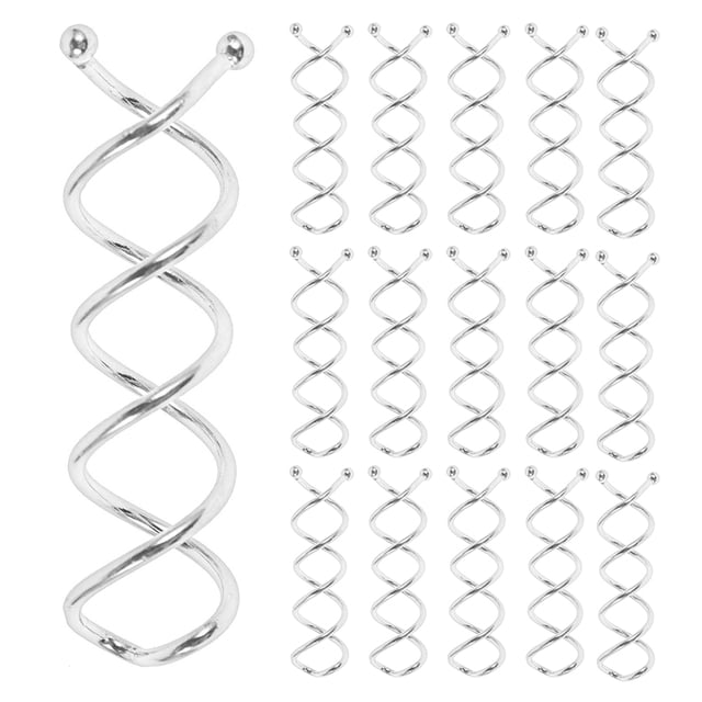 Raindrops 30Pcs Durable Metal Spiral Hair Pins Silver Rounded Tip Non Scratch Twist Bun Styling Accessories