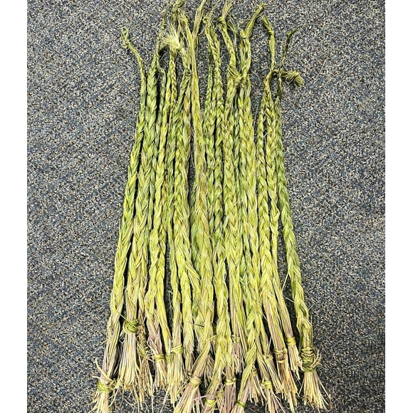 1Pcs Sweetgrass Braid 22-24 Inch, Sweetgrass Braid for Energy Cleansing, Sacred Smudging Rituals, Positive Energy Sweetgrass Smudge Wand for Protection and Meditation