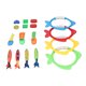 thumbnail image 5 of Juegos de juguetes de buceo para natación, 17 piezas, juguetes submarinos para piscina para niños, juguetes de buceo para piscina para niños, solución innovadora, 5 of 14