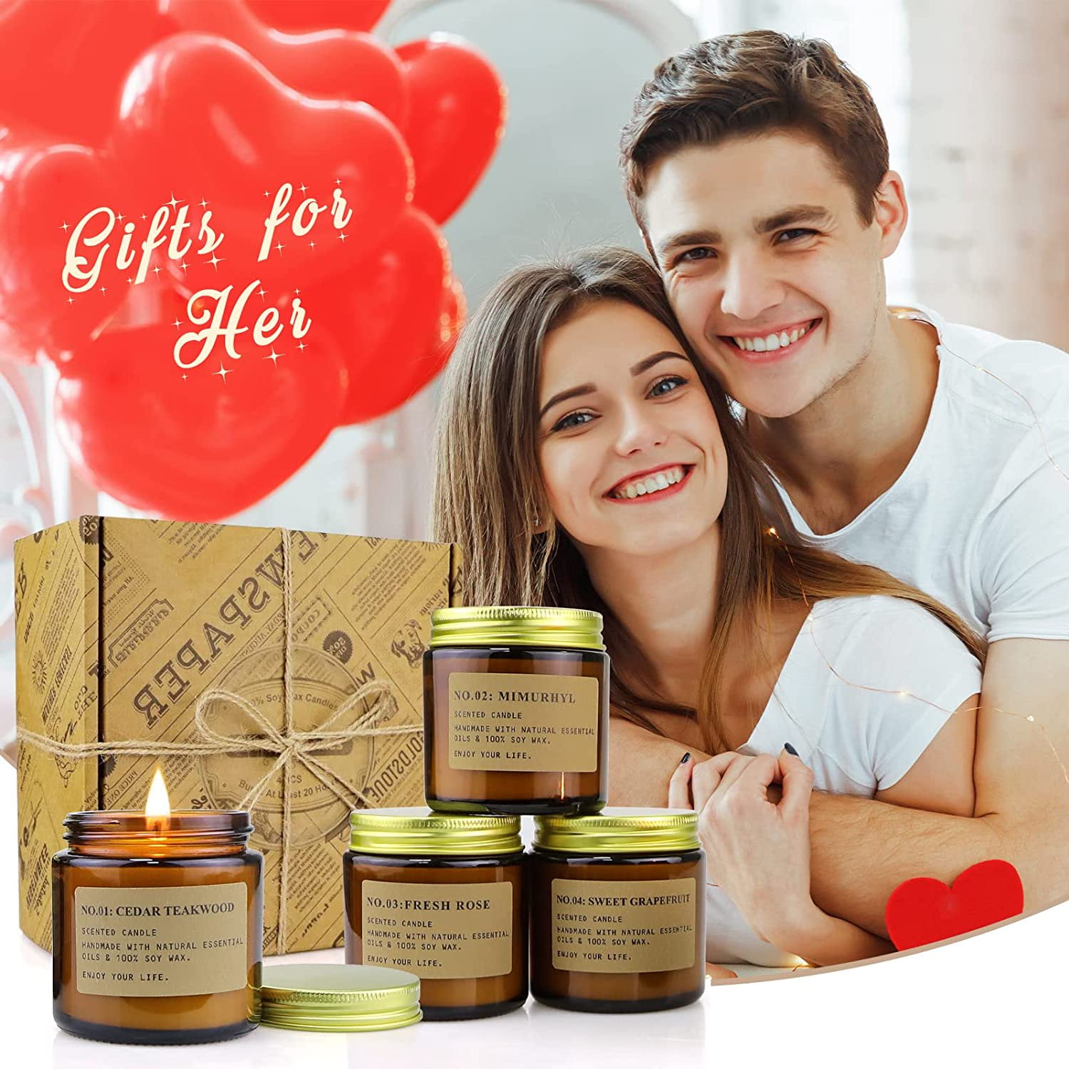  MTLEE 24 Pcs Candles for Gifts Bulk Thank You Scented Candle  for Women 8 Long Lasting Aromatherapy Jar Candle Soy Wax Candle for  Valentine`s Day Anniversary Gifts(Mini Style, Lively Scent) 