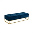 thumbnail image 3 of Xukmct Velvet Storage Bench with Metal Base, Storage Ottoman for Home, Bedroom, Living Room, Navy Blue, 3 of 8