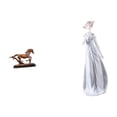 thumbnail image 1 of Figura de cerámica de una dama a caballo, estatua de , adorno nórdico, decoración moderna de colección para estantería, sala de estar o hogar, 1 of 8