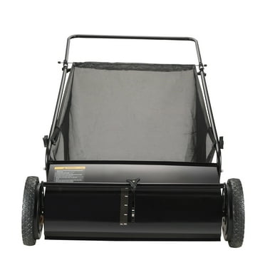 KFFKFF Lawn Sweeper Push Leaf Grass Collector 26" 7 Cu. Ft. Capacity Adjustable