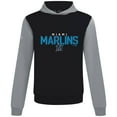 thumbnail image 2 of Men's Levelwear Black Miami Marlins Throwback Carve Ultimate Hoodie, 2 of 3