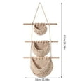thumbnail image 3 of Wilinohome Hanging Fruit Basket 3 Tier Or 1 Tier Over The Door Organizer Handmade Woven Jute Wall Hanging Baskets for Organizing BOHO Wall Basket Decor Proofing Container for Bread Baking Silicone, 3 of 7