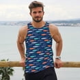 thumbnail image 6 of KLL Colorful Fish 3 Print Men's Muscle Gym Workout Stringer Tank Tops Bodybuilding Fitness T-Shirts Tank Tops Men-XX-Large, 6 of 7