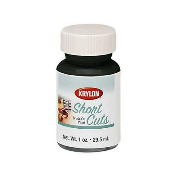 Krylon KSCB028 Short Cuts Brush-On Paint, 1-Ounce, Flat Black