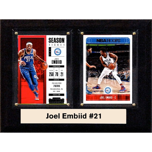 C&I Collectables 68EMBIID NBA 6 x 8 in. Joel Embiid Philadelphia 76ers Two Card Plaque