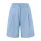 thumbnail image 4 of Pantalones cortos anchos para mujer - Largo hasta la rodilla, cintura elástica - Elegante y casual - Bolsillos, corte entallado - S-XXL, 4 of 4